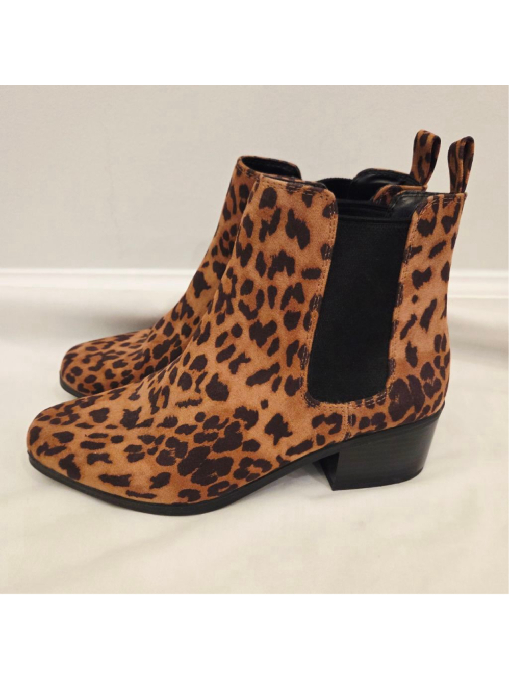 A new day Leopard Print Ankle Boots Size 8 Brown Black